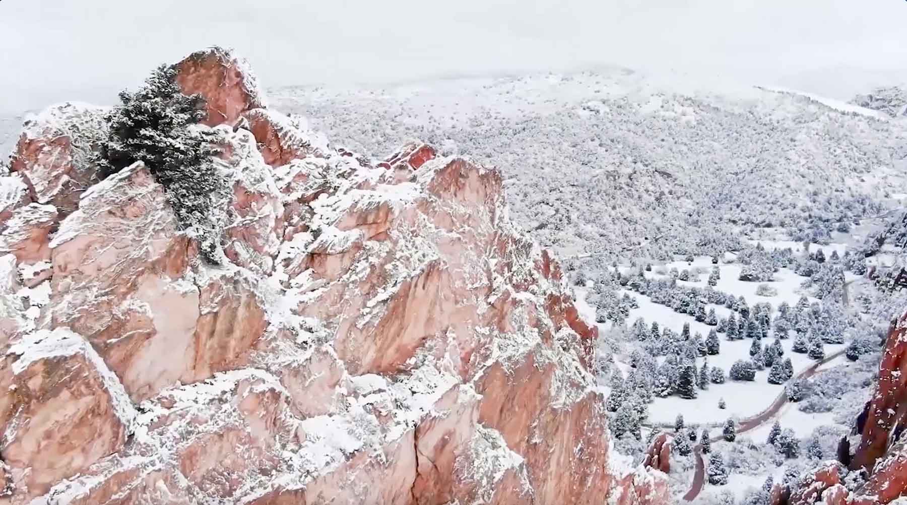 Aerial view of Garden of the Gods in Colorado Springs